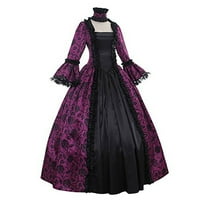 Irska renesansna haljina za žene Žene Kostim gusarski seljački haljina dugih rukava Halloween Maxi Ball