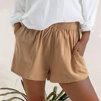 Čvrsta elastična boja Ležerne prilike za vuču Žene udobne šorc džepne hlače hlače