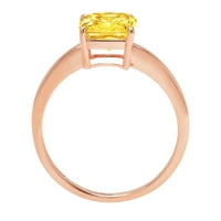 2.5ct Asscher Cut Yellow Prirodni citrinski 14K ružičasti ružičasto zlato graviranje izjava godišnjica Angažovanost vjenčanja veličine prstena 10.75