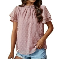 Ženske majice i bluze ružičaste ponude za čišćenje Ženska modna ljetna okrugla vrata Slobodno vrijeme