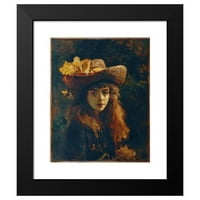 Gustave Courbet Crni moderni uokvireni muzej umjetnički print pod nazivom - portret djevojke