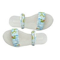 Plus size Bijele sandale Žene Ljetne ženske cipele povremene ženske sandale Cvjetne plaže Ravne sandale