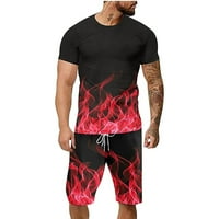 Hinvhai Plus Veličina Top Clearence Muški odijelo 3D Digitalni ispis Majica Red XXXXXXL