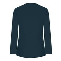 Charella Womens Tops casual bluza za radne kancelarijske košulje Žene Ljeto dugme V bluza za bluzu mornarice,