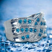 Plavi elektroplatni nakit srebrni ženski prsten za angažman modernih prstenova