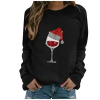 Gotyou ženski božićni pulover džemperi s dugim rukavima Tunni na vrhu za gamaše crna xxxl
