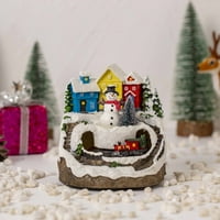 Ornament za božićnu temu s rotacijom i glazbom Svjetlina Santa Snowman ornament za dom unutar ukrasa