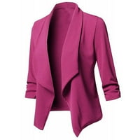 SouighXZC odijelo za žene radne kancelarije Blazer jakna dugih rukava odjeća otvorena prednja boja kardigana