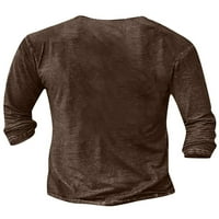 Glookwis Men Bluze 3D Print Vintage Majica Dugi rukavi Koktel T košulje V Rat Rat Tamno Brown S