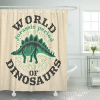 Vintage fosilnih kosti Dinosaur Big Skeleton World Dinosaurus Kupatilo za kupatilo Zavjese za tuširanje