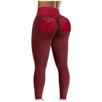 Ženski visoki struk Trčanje tine-boja hlače vježbanje yoga hlače Tummy Control čučnjeva ultra mekani