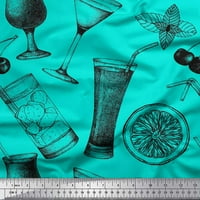 Soimoi ljubičasta svilena tkanina limunska kriška i bezalkoholna pića Ljetni dizajni Ispiši šivanje tkanine dvorište široko