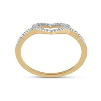 10KT Žuto zlato Žene okrugli dijamantski prsten za srce CTTW