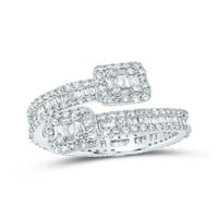 10kt bijelo zlato Žene Baguette Diamond manžet vječni bend prsten 1- cttw