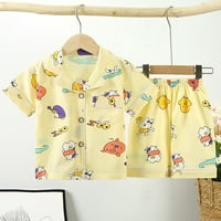 Toddler Boys Djevojka odjeća s kratkim rukavima Dječja dječja dječja pidžama crtani dinosaur banana