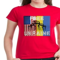 Cafepress - Besplatno Ukrajina Stop War majica - Ženska tamna majica