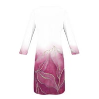Midi haljine za žene Ljeto casual labavo boho cvjetni print crewneck kratki rukav Dužina koljena ruched