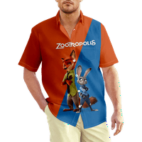 Zootopia Theme majica Klasični prednji gumbi za muškarce sa džepom prsa