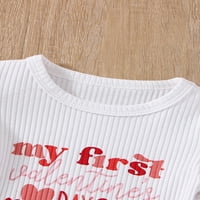 XKWYSHOP novorođene djevojke Valentines Outfit - Moj 1. dan zaljubljenih RodySuit Bell donje hlače 6-