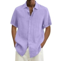 Muška majica Havajski čvrsti kratki rukav dvostruki džep Okrenite košulju na ovratniku