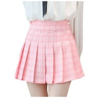 Xinqinghao Summer suknja Ženska moda Visoko struk Naplaštena mini suknja Tanak struk casual tenis suknje
