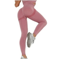 Ženska solidna boja visoki struk Stretch Strethcy Fitness Tajice Yoga Pant