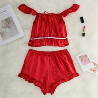 Žene Solid rucff donje rublje za spavanje plus veličine noćni odjećni set BRA & KRATAK SETOVI RED_ L