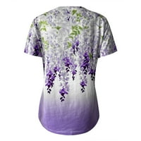 Ženske bluze Žene Ležerne prilike sa labavim košulje V izrez Kratki rukav Cvijet Print Tops The Majice