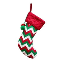 Pletenje božićne čarape svijetle boje Svečana dizajna vrpca plišana kugla ukrasna vuna snježna pahuljica