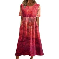 Ženska ležerna haljina Ljetna haljina ispisana sastavljana posadna prekrivana suknja Osnovni model klasični