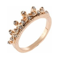 Ženska modna kristala umetnuta udubljena šuplja kruna prsten za prsten vjenčani poklon nakita