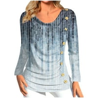 Nepravilne košulje za žene s dugim rukavima Asimetrične majice Slim Fit gumb prema dolje pulover