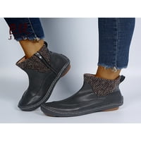 Colisha Dame kratke čizme casual cipele za gležanj zatvarač modne čizme Oudoor klizanje otporne na zimske cipele pletene bootie siva 7