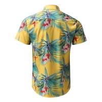 Havajska majica za muškarce kratki rukav Ispis košulje za tropske plaže Ljeto casual gumb dolje majice