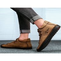 Leuncero kožne čizme za muškarce Business Casual Cipes Vintage Stanovi Haljina Udobne cipele Žuta-smeđa
