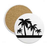 Crni kokosov drveće obrišite coaster šalica za zaštitu stola upijajući kamen