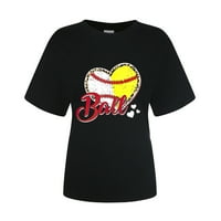 Ženska majica bejzbol srca majica slatka grafička ženska bejzbol srčana majica odjeća modna odjeća