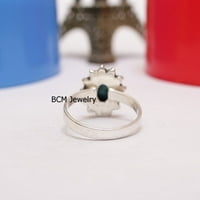 Čvrsti srebrni prsten za žene i djevojke, originalni tirkizni prsten dragulja jedinstvenog ručno izrađenog prstena za nju