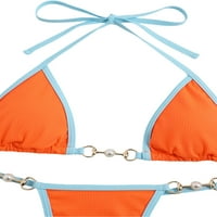 Peyakidsaa ženski metalni lanac bikini set trokut kupaći kostim, dvodijelni, ženski odjeća za plažu