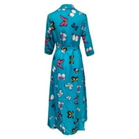 Pejock ljetne haljine za žensko Ležerne prilike sa labavim bage pola rukava od tiskane V-izrez za gležnjače