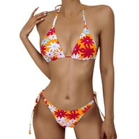 Huaai bikini setovi za žene Žene dva kupaće kostim kupaći kostim cvjetni print string trokut bikini