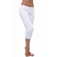 Joga pantalone za žene sa džepovima Capris Workout Out outgings Stretch Struk dugme Pocket Yoga teretana