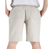 Leuncero Men Casual Odbitnik Mini pantalone Havajske solidne boje Ljetne kratke hlače sa dnevnim boravkom sa dnevnim dijelom struka sa džepovima