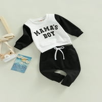 MA & Baby Toddler Baby Boy Pismo Ispisano dugim rukavima Duks na vrhu Hlače Set outfits