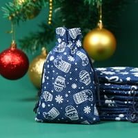Džep božićne crtež patve pamučne lanene torbe posteljina bombona za skladištenje bombona za skladištenje košara