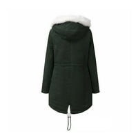 Kaputi za ženske plišane jakna za plišanu kapuljaču modne zimske tople vitke krznene obloge Flannel