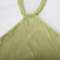 Ljetna haljina za čišćenje ženskog casualnog metala bez rukava Halter puna haljina zelena