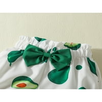Odjeća za djevojke Toddler, ruffles košulje bez rukava + elastični struk avokado printuje kratke hlače