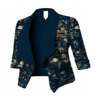 Nizieer Women Blazer jakna Otvoreni prednji kardigan draped Blazers Ležerne prilike na dugim rukavima
