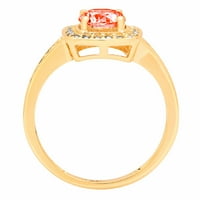 1.4ct okrugli rez Crveni simulirani dijamant 14k žuto zlato ugraviranje izjava bridalna godišnjica Angažman